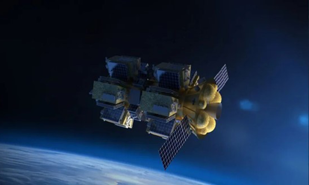 A simulation of Aishenxing-1 01 orbital platform developed by Chinese private space company Galactic Energy. Photo: Courtesy of Galactic Energy