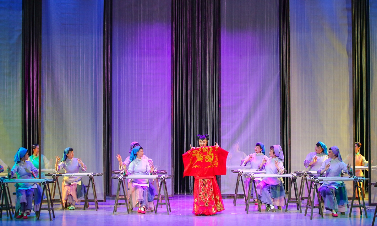 Zhou Dongliang Photo: Courtesy of Zhou Dongliang The original Wuxi Opera The Xueyi Embroidery Manual is staged at the Rugao Cultural Center in the city of Rugao, Nantong, East China's Jiangsu Province on June 12, 2025. Photo: VCG
