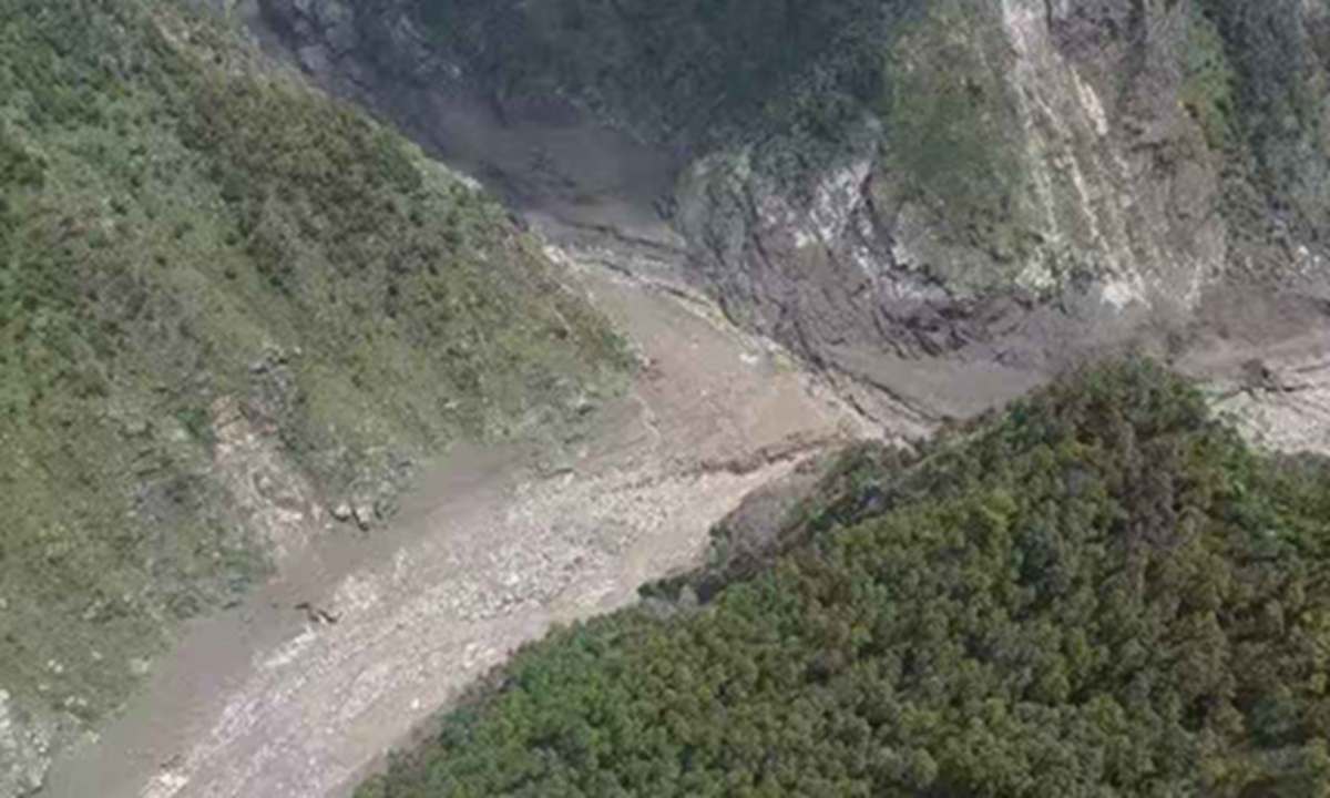 The mudslide disaster site in Xigaze City, Southwest China's Xizang Autonomous Region Photo: Xinhua