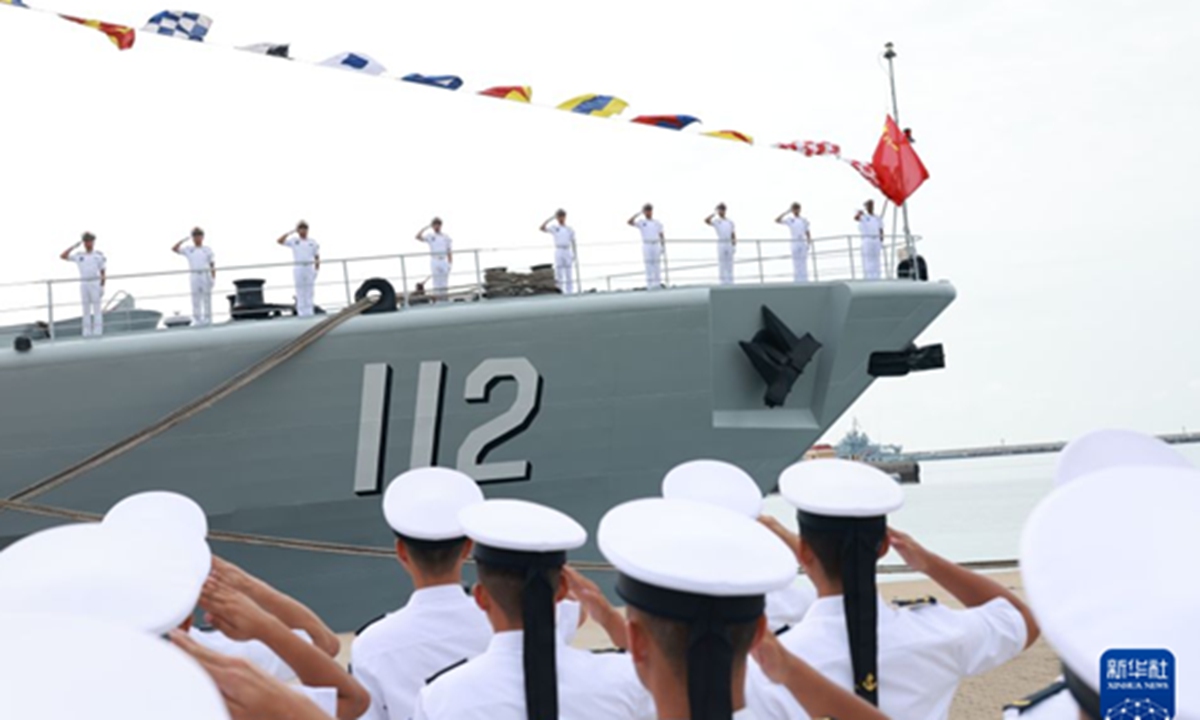 China's Type 052 guided-missile destroyer Harbin, hull number 112 was decommissioned on August 28, 2026 in Qingdao, East China's Shandong Province. Photo: Xinhua