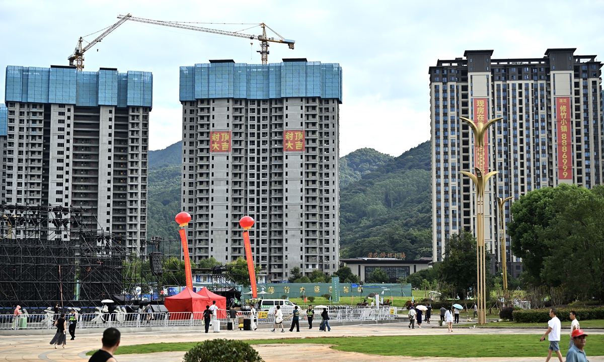 A residential property project under construction in Sanming, East China’s Fujian Province, on August 18, 2026. Photo: VCG