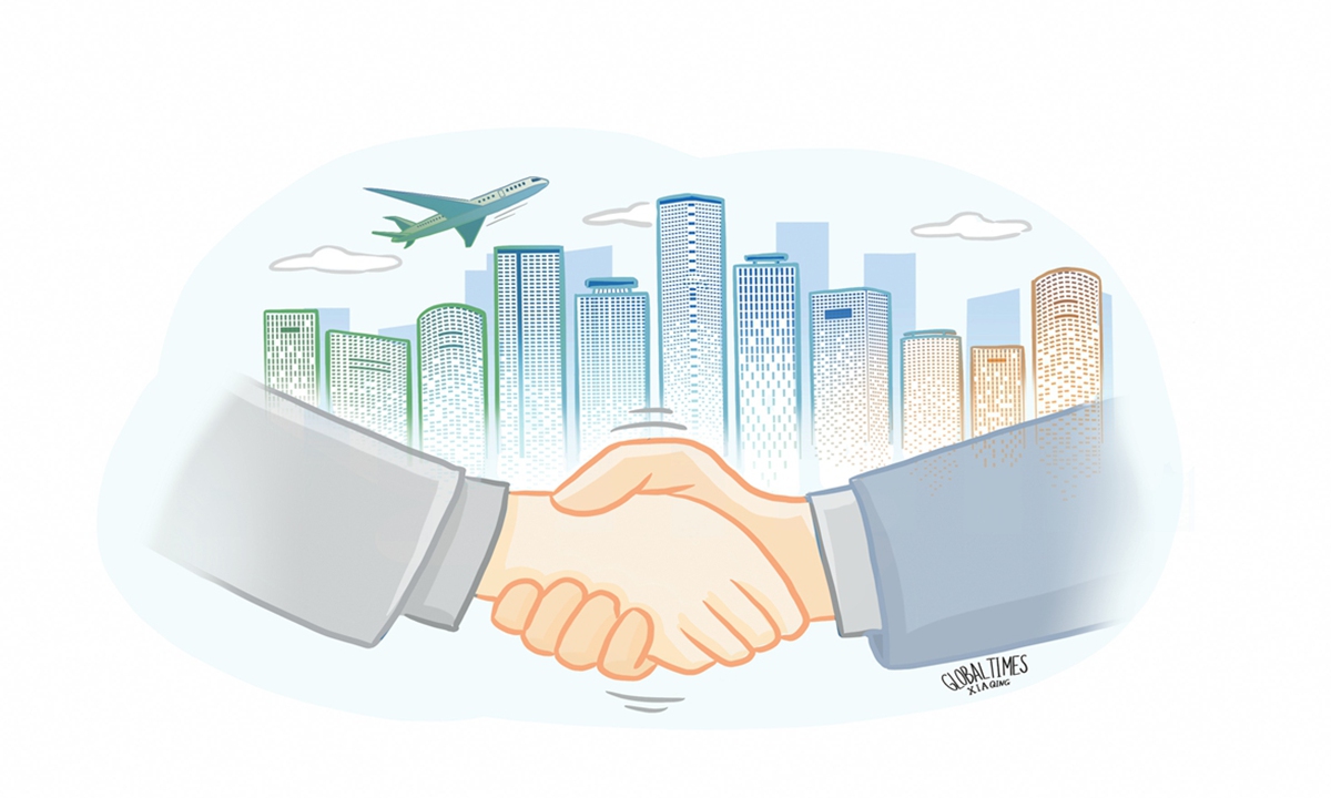 China-Swiss cooperation. Illustration: Xia Qing/GT