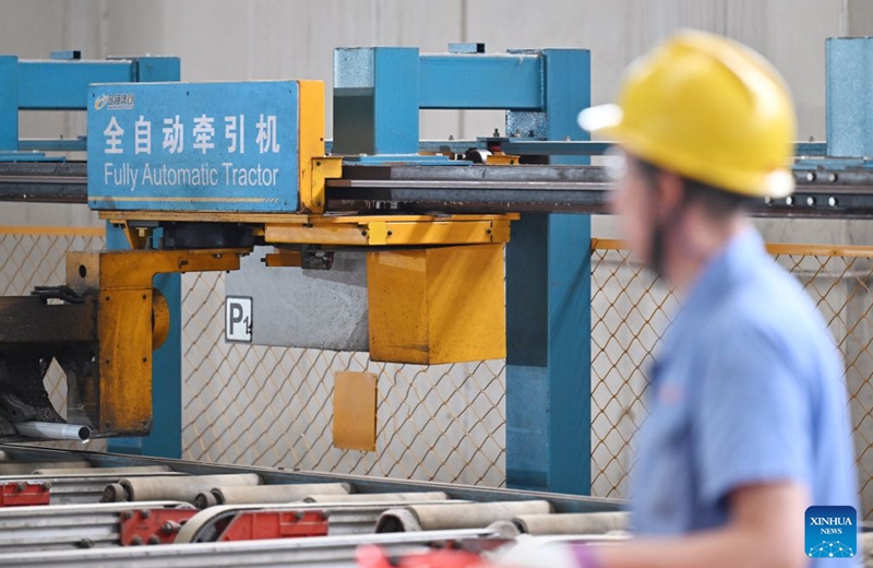A worker works at a workshop of a household goods company in north China's Tianjin Municipality, Aug. 28, 2026. In recent years, Beichen District in Tianjin has leveraged technological innovation to upgrade its industries, developing 60 smart factories across sectors including light manufacturing, new materials and high-end equipment. Photo: Xinhua