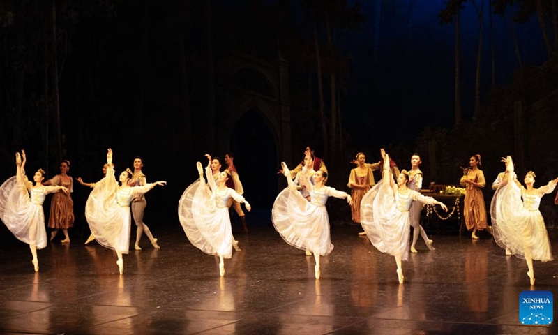 Dancers from the Shanghai Ballet perform Swan Lake in The Hague, the Netherlands, on Aug. 28, 2026. (Photo by Sylvia Lederer/Xinhua)