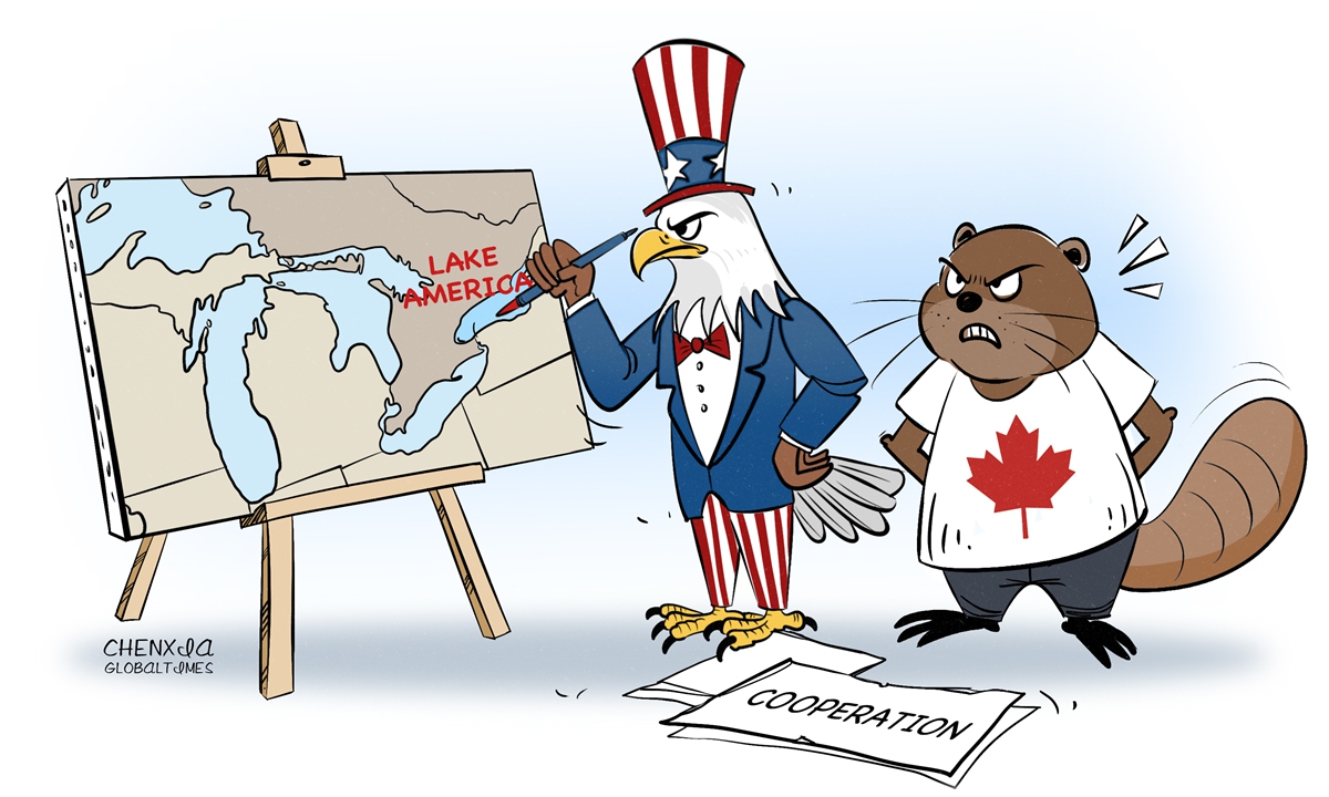 US-Canada spat. Illustration: Chen Xia/GT
