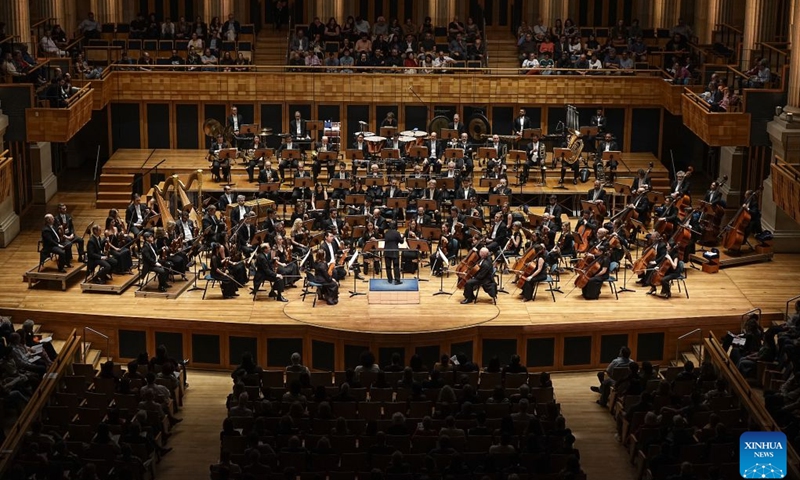 This photo taken on Sept. 3, 2026 shows a scene of a concert at the Sala Sao Paulo in Sao Paulo, Brazil. Jointly presented by the China National Centre for the Performing Arts (NCPA) Orchestra and the Sao Paulo Symphony Orchestra, the concert showcased the cultural charm of China and Brazil through a dialogue of music. (Photo: Xinhua)