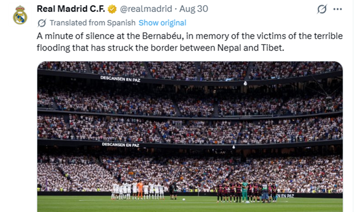 Real Madrid sparked criticism from Chinese fans after using 