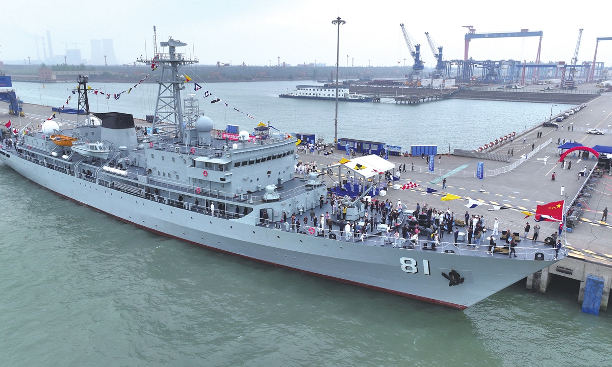 Residents board the Zhenghe training ship at the Runhe Terminal of Taicang Port in Jiangsu Province on April 22, 2025. Photo: VCG
