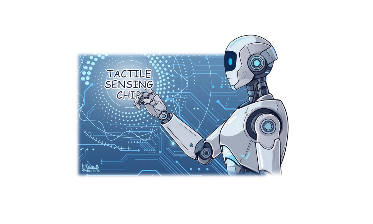 tactile sensing chip, robotics Illustration: Liu Xiangya/GT