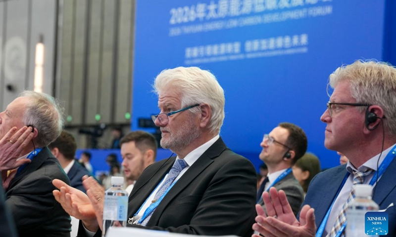 Guests attend the opening ceremony of the 2026 Taiyuan Energy Low-Carbon Development Forum in Taiyuan, north China's Shanxi Province, Sept. 4, 2026. The 2026 Taiyuan Energy Low-Carbon Development Forum kicked off here on Friday. Themed on Dual Carbon Goals Drive Energy Transition, Innovation Accelerates a Green Future, the two-day event features multiple international conferences, parallel forums, and themed activities.

