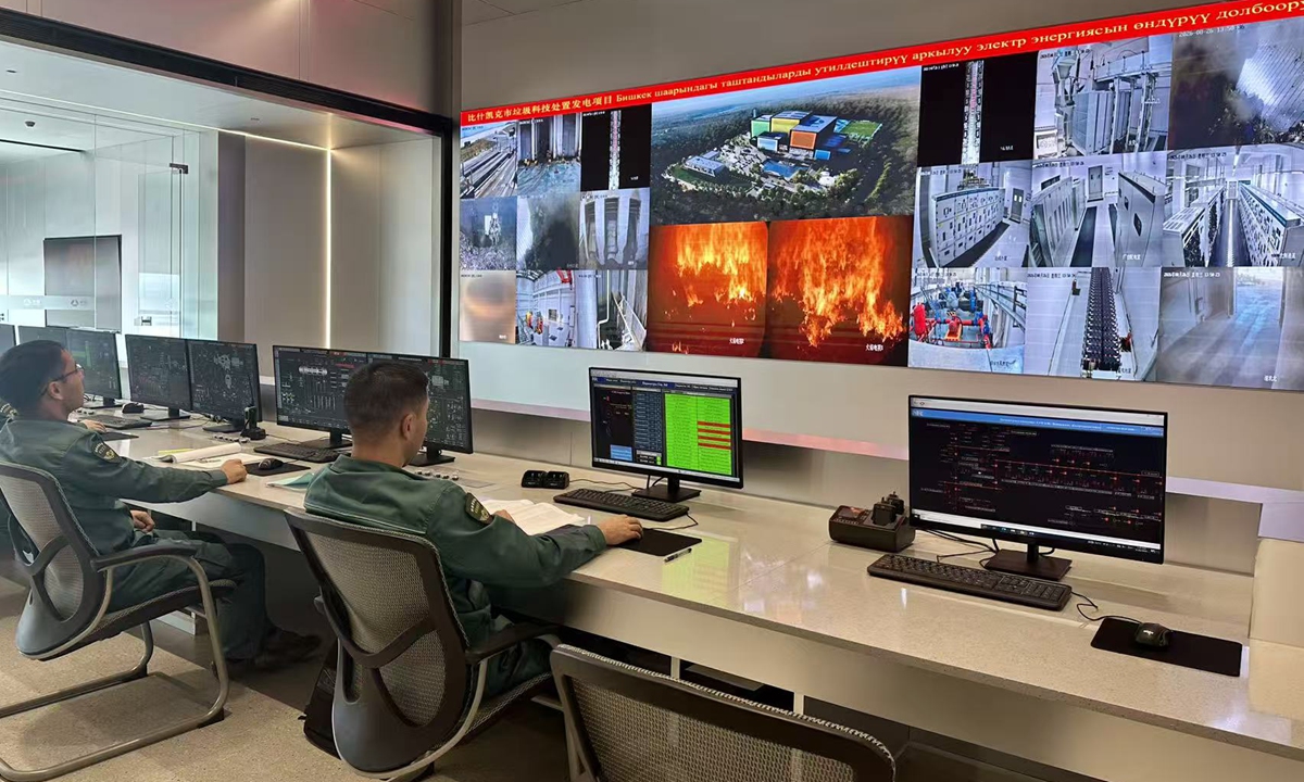 View of a control room at Hunan Junxin Environmental Protection in Bishkek, capital of Kyrgyzstan on August 26, 2026. Photo: Ma Jingjing/GT