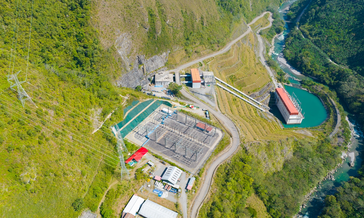 The Chaglla Hydropower Station is seen along the Huallaga River in Peru's Huánuco region.