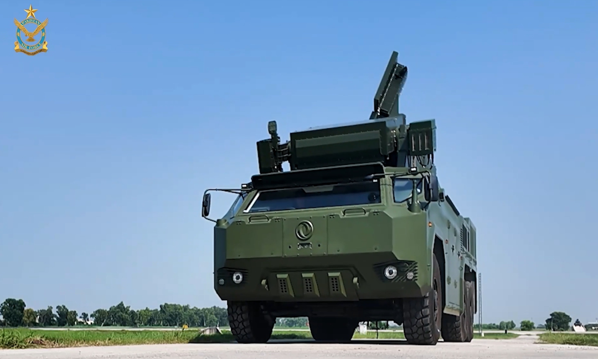China's HQ-17AE short-range air defense system in a promotional video Photo: Screenshot from the Pakistan Air Force