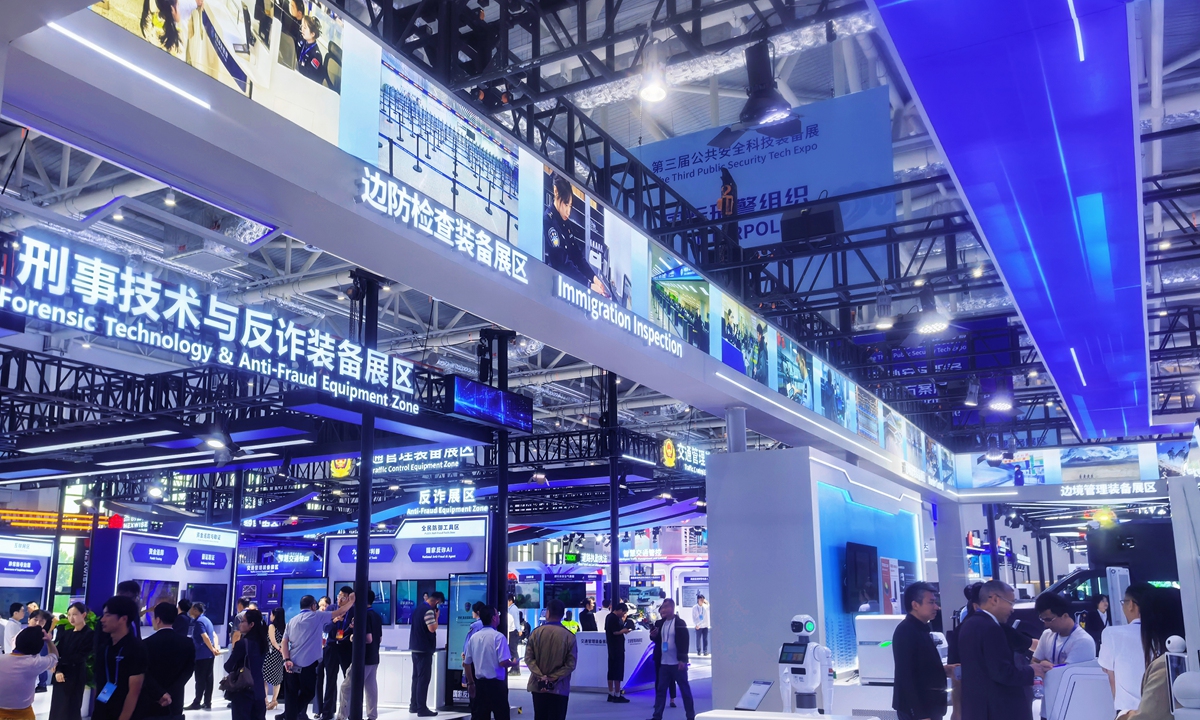 An exhibition hall of the third public security technology and equipment expo which opened on September 8, 2026, in Lianyungang, East China's Jiangsu Province. Photo: Zhao Yusha/GT
