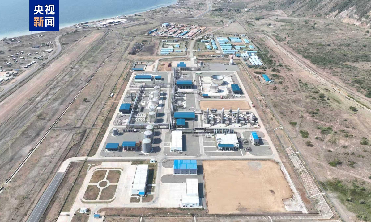 An aerial view of the Kingfisher oilfield's core facilities in Uganda, which passed mechanical completion acceptance on September 10. Photo: CCTV News
