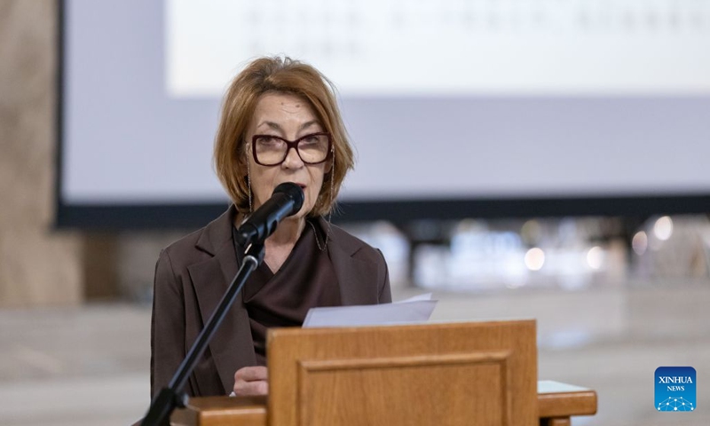 Bojana Boric Breskovic, director of the National Museum of Belgrade, delivers a speech at the opening ceremony of an exhibition of cultural relics from China's Hebei province, in Belgrade, Serbia, Sept. 10, 2026. An exhibition featuring precious cultural relics from China's Hebei province opened Thursday at the National Museum of Serbia in Belgrade.
Titled Smiles Fill the World: Hebei 'Smiles' on Chinese Cultural Relics, the exhibition centers on the theme of smiles and showcases 31 sets of cultural relics from Hebei, including pottery figurines, sculptures and porcelain. (Photo by Wang Wei/Xinhua)