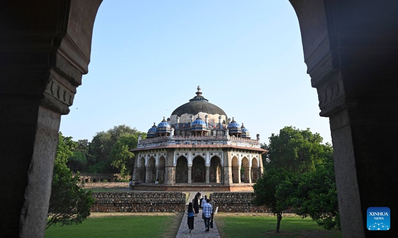People visit Humayun's Tomb in New Delhi, India, Sept. 10, 2026. Humayun's Tomb was originally built in the 16th century and was inscribed on the World Heritage List by the United Nations Educational, Scientific and Cultural Organization (UNESCO) in 1993. India is a country with a long-standing civilization. Its capital, New Delhi, located on the banks of the Yamuna River, serves as the country's political and cultural center. (Xinhua/Yan Yan)