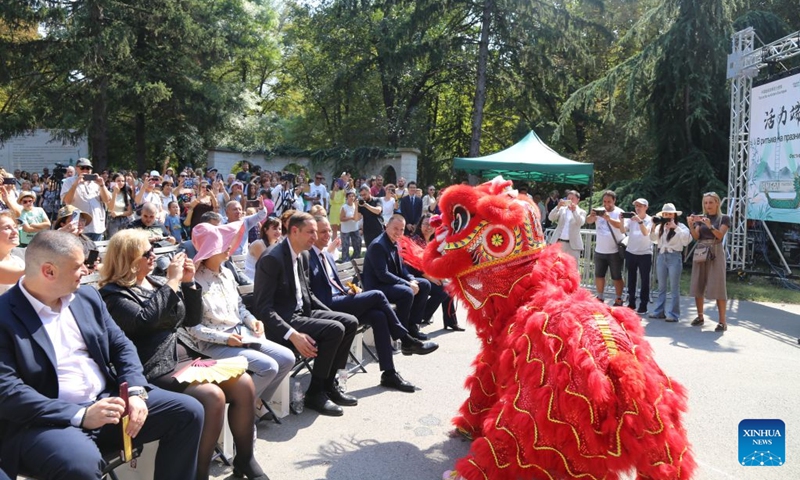 Lion dance performers come off the stage to interact with the audience at the Dragon Boat Festival in Yambol, Bulgaria, Sept. 12, 2026. The Fourth Dragon Boat Festival kicked off Saturday in Yambol, the administrative center of the Yambol Province in southeast Bulgaria, featuring dragon boat demonstrations and diverse cultural showcases.
The two-day event also offers music and dance performances, martial arts demonstrations, a variety of artwork, and delectable Chinese and Bulgarian cuisines. (Xinhua/Zhou Hailun)
