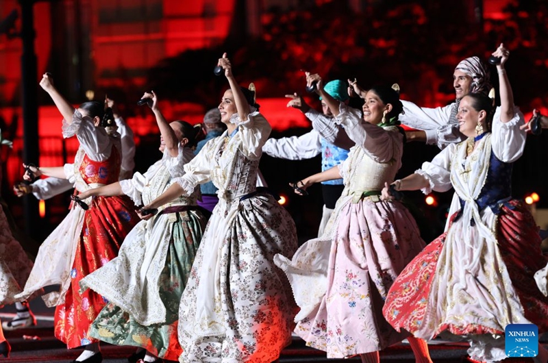 An art troupe from Spain performs during the parade of the Shanghai Tourism Festival in Shanghai, east China, Sept. 12, 2026. The 37th Shanghai Tourism Festival parade was launched at the Bund in Shanghai on Saturday. A total of 21 floats and 21 performing teams took part in the parade. Photo: Xinhua