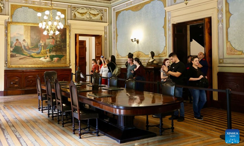 People visit the Museum of the Republic in Rio de Janeiro, Brazil, Sept. 12, 2026. The Museum of the Republic is housed in Catete Palace in Rio de Janeiro, which served as Brazil's presidential palace from 1897 to 1960. (Xinhua/Jin Haoyuan)