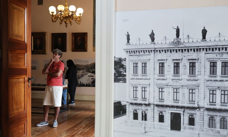 A man visits the Museum of the Republic in Rio de Janeiro, Brazil, Sept. 12, 2026. The Museum of the Republic is housed in Catete Palace in Rio de Janeiro, which served as Brazil's presidential palace from 1897 to 1960. (Xinhua/Jin Haoyuan)
