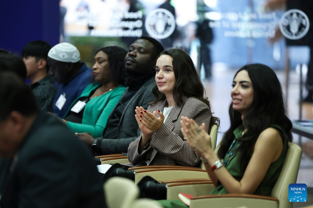 People attend a side event titled Innovations in Aquaculture Production during the 37th Session of the Committee on Fisheries of the Food and Agriculture Organization of the United Nations (FAO), in Rome, Italy, Sept. 8, 2026. (Xinhua/Li Jing)