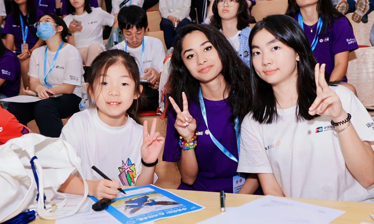 Chinese and US teenagers participate in an AI co-creation event at Peking University on July 19, 2025. Photo: Courtesy of Zhang Youyu