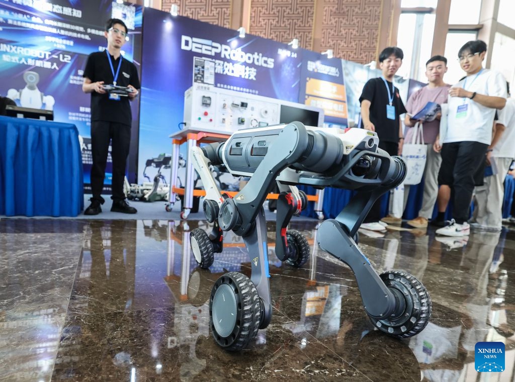 A robot is seen during the 9th China Robotop Summit in Hangzhou, east China's Zhejiang Province, Sept. 17, 2026. This summit kicked off at Hangzhou Future Sci-Tech City here on Thursday. Themed Smart Connectivity for a New Ecosystem, Empowering All Scenarios: The Intelligent and Qualitative Transformation in the 'Robot+' Era, the event served as a premier platform for academic exchange, industrial matchmaking, and exhibition within the robotics sector. (Photo: Xinhua)