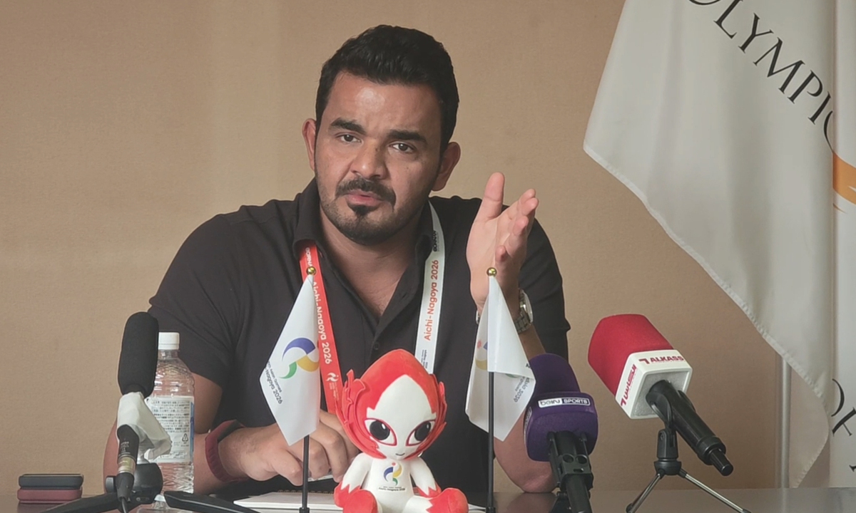 Olympic Council of Asia (OCA) President Sheikh Joaan bin Hamad Al Thani speaks to the Global Times on September 19, 2026 in Nagoya, Japan. Photo: Lu Wenao/GT
