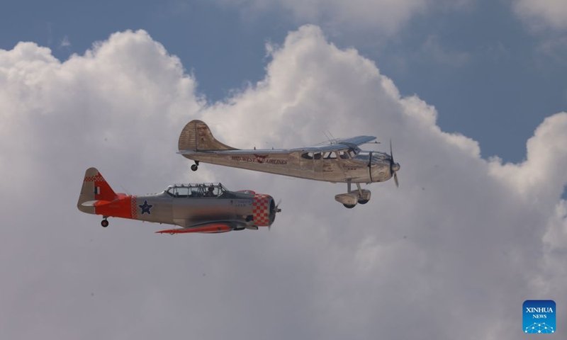 Aircraft perform during the Sivrihisar Airshow 2026 in Sivrihisar district of Eskisehir in Türkiye, Sept. 19, 2026. The annual Sivrihisar Airshow kicked off in Türkiye's Sivrihisar district of Eskisehir on Saturday. Photo: Xinhua