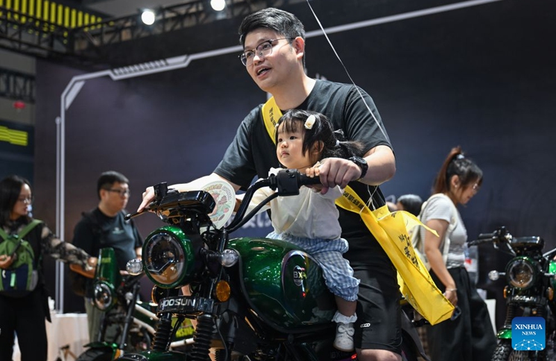 People visit the 24th China International Motorcycle Trade Exhibition in Chongqing, southwest China, Sept. 19, 2026. The 24th China International Motorcycle Trade Exhibition is held in Chongqing from Sept. 19 to 22. (Xinhua/Chen Cheng)