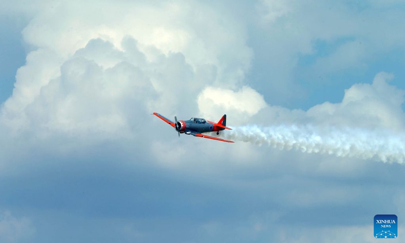 An aircraft performs during the Sivrihisar Airshow 2026 in Sivrihisar district of Eskisehir in Türkiye, Sept. 19, 2026. The annual Sivrihisar Airshow kicked off in Türkiye's Sivrihisar district of Eskisehir on Saturday. Photo: Xinhua