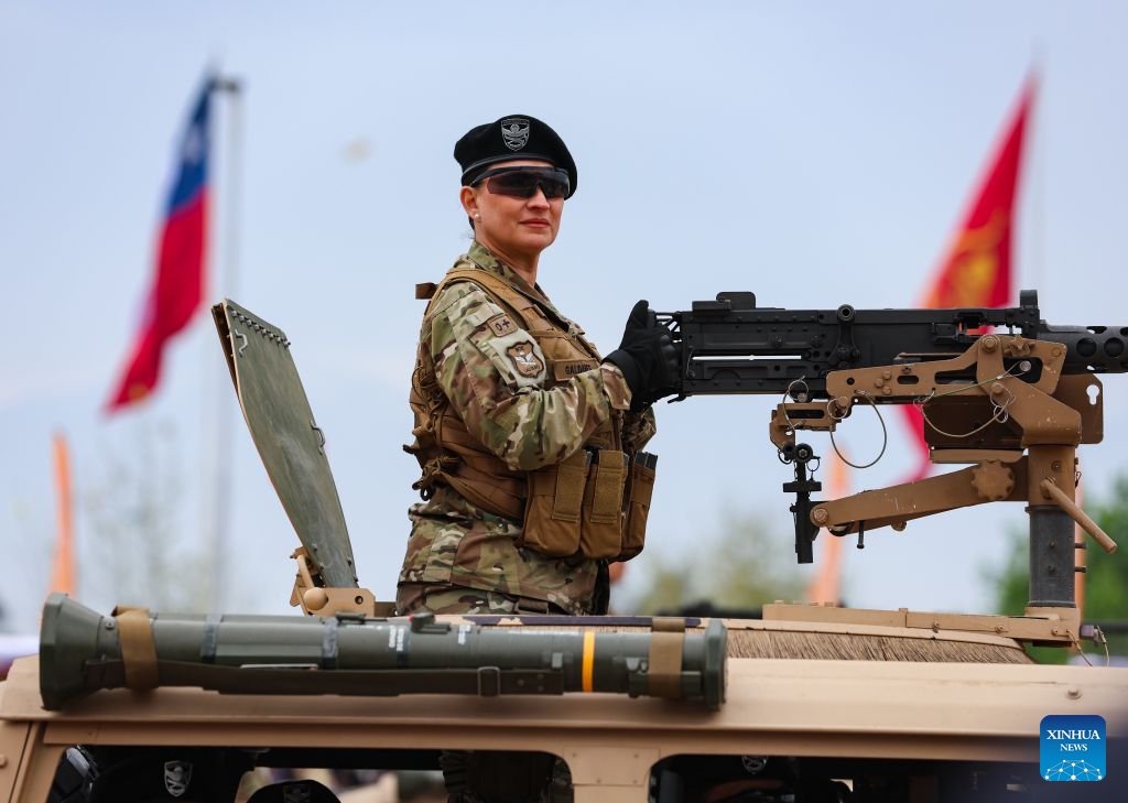 An annual military parade is held to celebrate the Day of the Glories of the Army at the O'Higgins park, in Santiago, Chile, Sept. 19, 2026. (Xinhua/Zhou Jiayi)