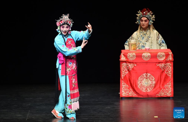 Actors perform The Legend of the Iron Bow, a Peking Opera piece, as part of the 2026 Chinese operatic performances series Legend of the Chinese Opera in Vienna, Austria, Sept. 19, 2026. (Xinhua/He Canling)