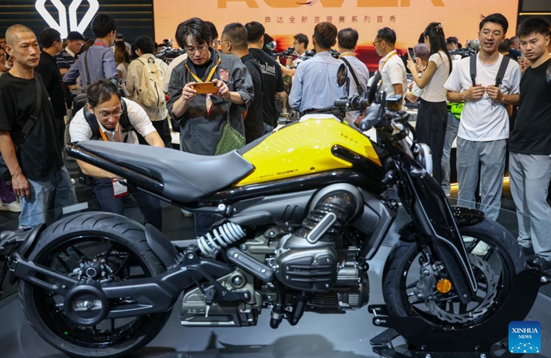 People visit the 24th China International Motorcycle Trade Exhibition in Chongqing, southwest China, Sept. 19, 2026. The 24th China International Motorcycle Trade Exhibition is held in Chongqing from Sept. 19 to 22. (Xinhua/Huang Wei)