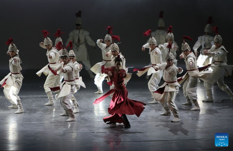 Dancers perform Chinese dance drama Mulan at Lincoln Center in New York, the United States, Sept. 19, 2026. The dance drama Mulan, presented by China Arts and Entertainment Group, was staged at Lincoln Center in New York on Saturday, attracting more than 2,000 viewers. (Xinhua/Zhang Fengguo)