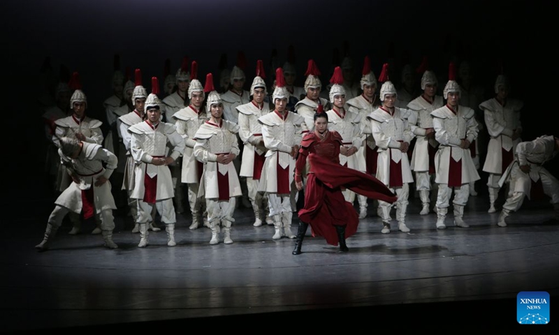 Dancers perform Chinese dance drama Mulan at Lincoln Center in New York, the United States, Sept. 19, 2026. The dance drama Mulan, presented by China Arts and Entertainment Group, was staged at Lincoln Center in New York on Saturday, attracting more than 2,000 viewers. (Xinhua/Zhang Fengguo)