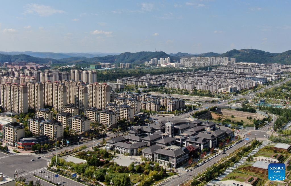 An aerial drone photo taken on Sept. 15, 2026 shows a city view of Yan'an New Area, northwest China's Shaanxi Province. At the end of 2025, the Xi'an-Yan'an high-speed railway began operation, formally integrating Yan'an into the national high-speed rail network. The railway has boosted tourism in Yan'an, which welcomed over 50 million domestic and international tourists in 2025.
Once a revolutionary base, Yan'an has evolved into a city that is increasingly attractive as a place to live, work, and visit. (Xinhua/Li Yibo)