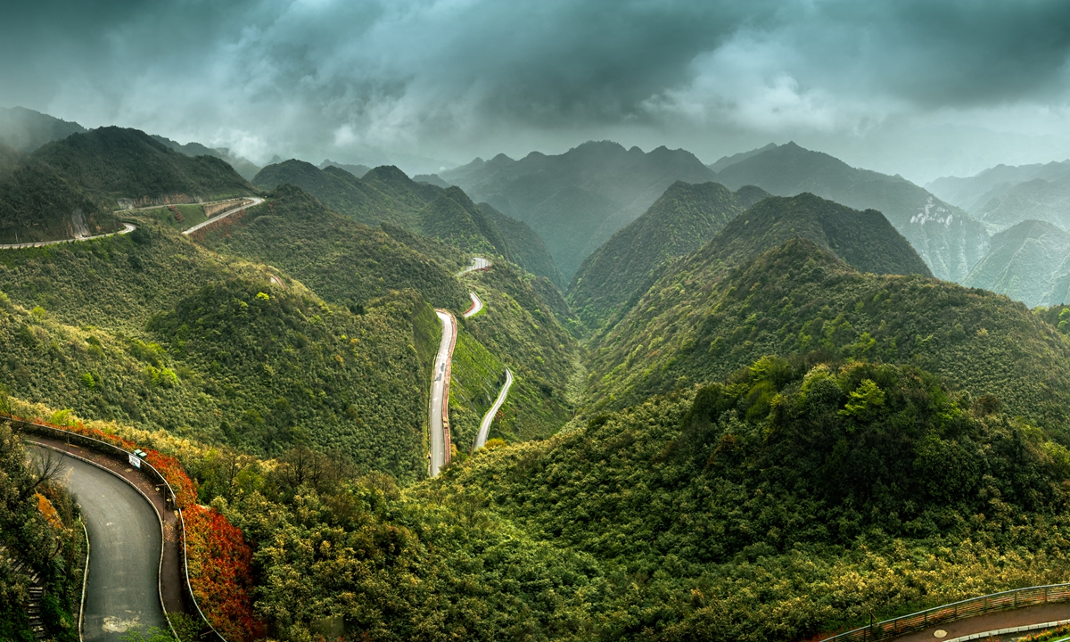 A view of Loushan Pass in Huichuan District of Zunyi, Southwest China's Guizhou Province