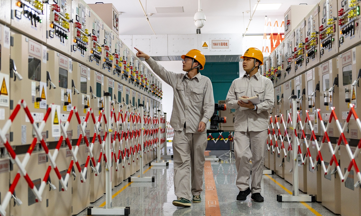 A smart substation in Jinhua, East China's Zhejiang Province kicks off its autumn maintenance on September 21, 2026. The maintenance work focuses on the differences between smart and conventional substation equipment, in order to ensure reliable power supplies for regional development. Photo: VCG