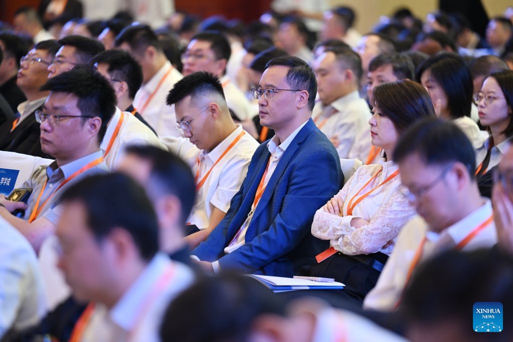 This photo taken on Sept. 22, 2026 shows a scene during an event to release the 2026 list of China's top 500 private enterprises in Tianjin, north China. (Xinhua/Li Ran)
