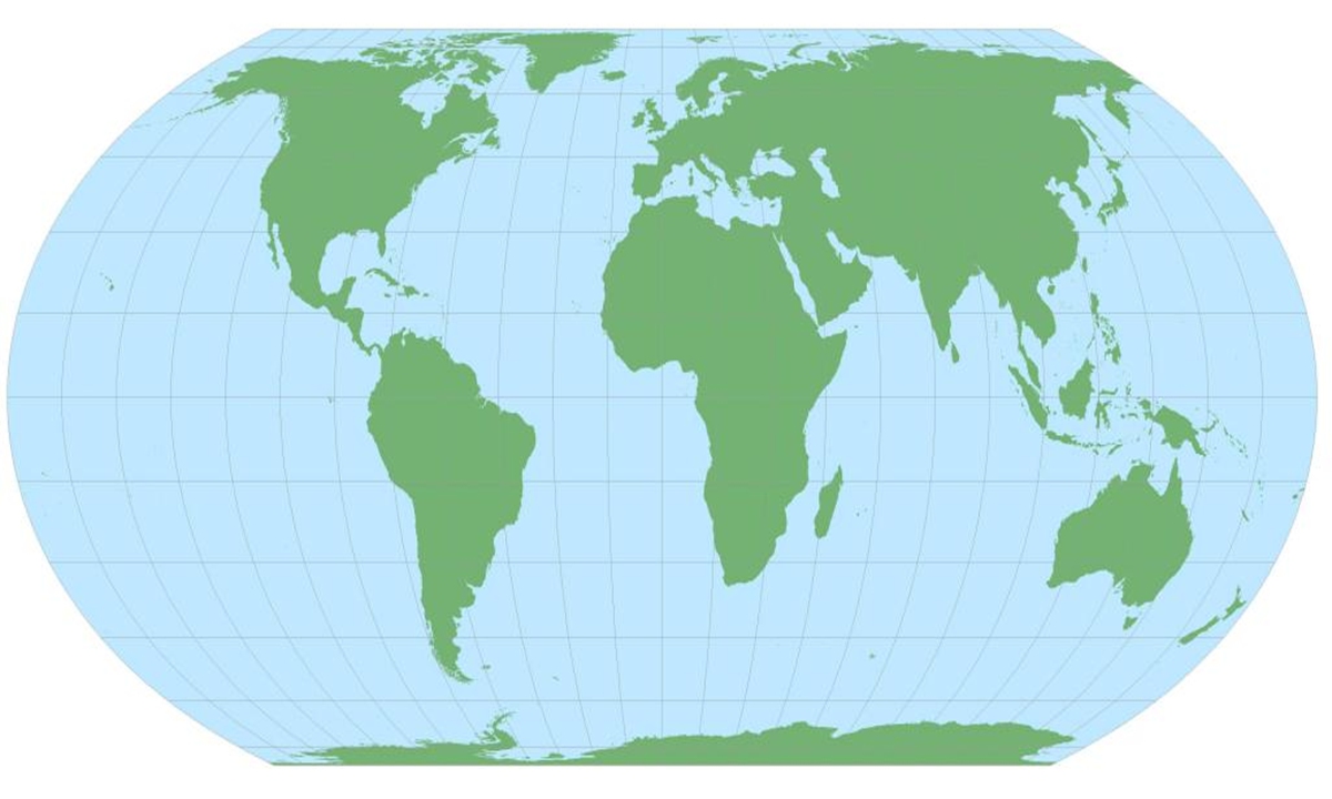 Equal Earth projection map. Courtesy of SinoMaps Press.
