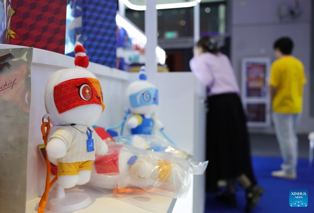 Nengneng and Qiaoqiao, mascots of the 48th WorldSkills Competition, are pictured during the WorldSkills Shanghai 2026 Expo in east China's Shanghai, Sept. 23, 2026. The expo kicked off here on Wednesday. (Photo: Xinhua)