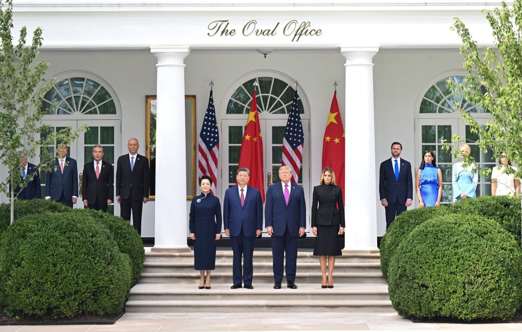 U.S. President Donald Trump holds a welcome ceremony for Chinese President Xi Jinping, who is on a state visit to the United States, at the White House in Washington, D.C., the United States, Sept. 24, 2026. (Xinhua/Li Xiang)