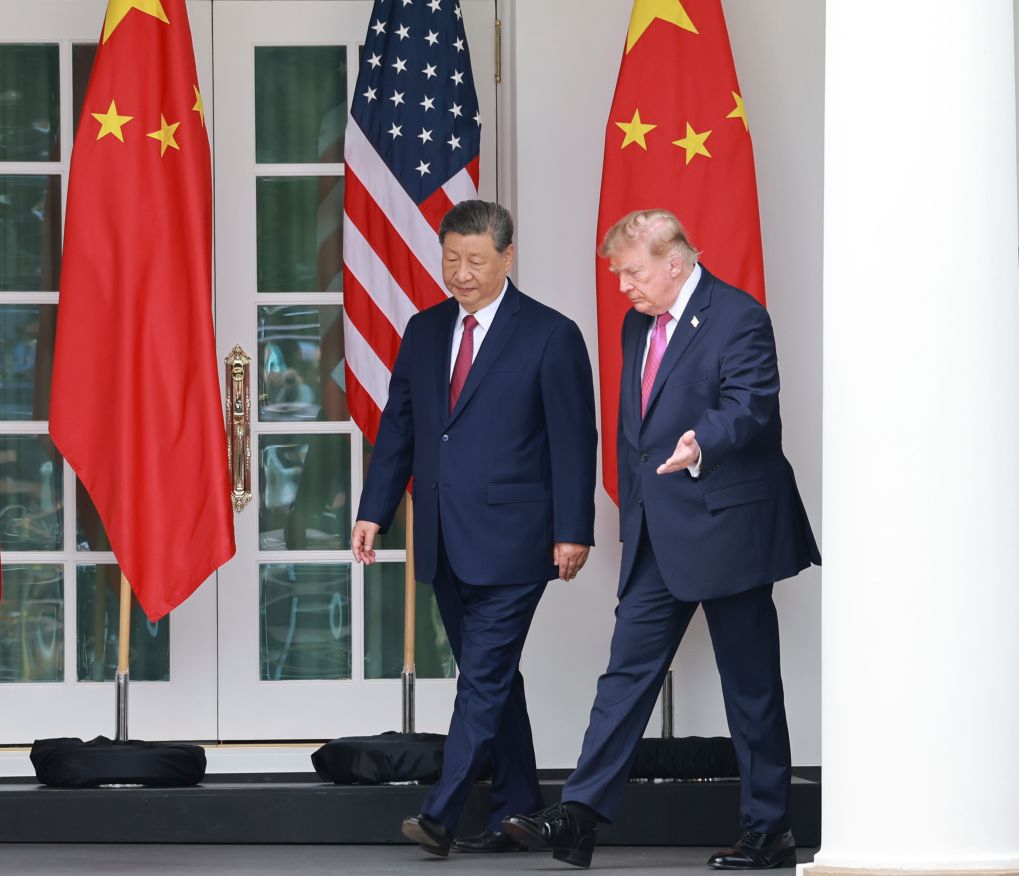 U.S. President Donald Trump holds a welcome ceremony for Chinese President Xi Jinping, who is on a state visit to the United States, at the White House in Washington, D.C., the United States, Sept. 24, 2026. (Xinhua/Wang Ye)
