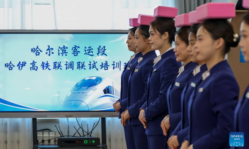 China Railway Harbin Group Co., Ltd. holds a training lesson for inaugural crew members of the Harbin-Yichun high-speed railway in northeast China's Heilongjiang Province, Sept. 22, 2026. As the Harbin-Yichun high-speed railway, China's northernmost high-speed railway, enters the final countdown to opening, workers are carrying out intensive training, emergency drills, equipment inspections and surveying to ensure its safe operation.
With a designed speed of 250 kilometers per hour, the 318-km line will slash travel time between Harbin and Yichun from about seven hours to just two hours once it becomes operational. Photo: Xinhua