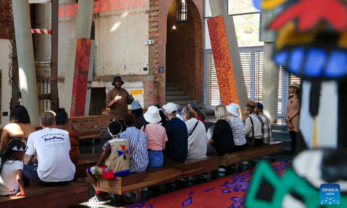 People visit the Constitutional Court in Johannesburg, South Africa, Sept. 24, 2026. South Africa marked National Heritage Day on Thursday, with various guided tours and activities held across the country to showcase its diverse cultural heritage. (Xinhua/Chen Wei)

