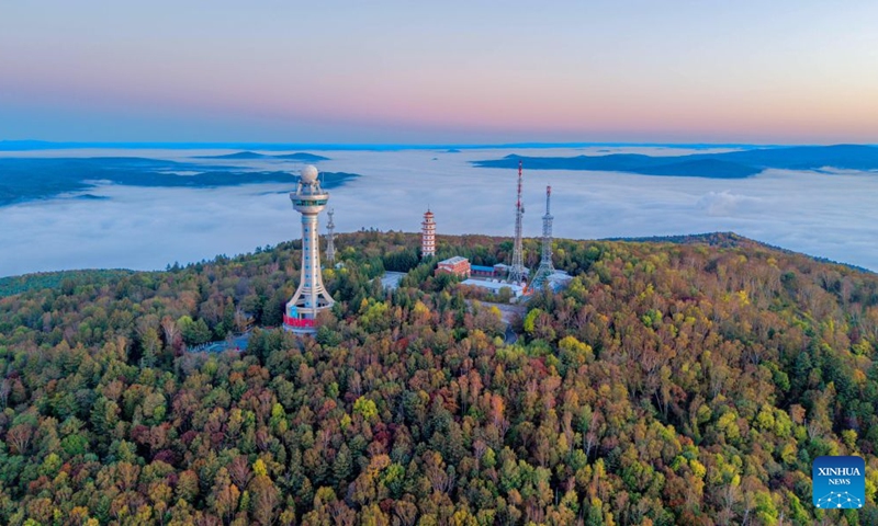 An aerial drone photo taken on Sept. 24, 2026 shows the autumn scenery of Xing'an National Forest Park in Yimei District of Yichun, northeast China's Heilongjiang Province. Photo: Xinhua