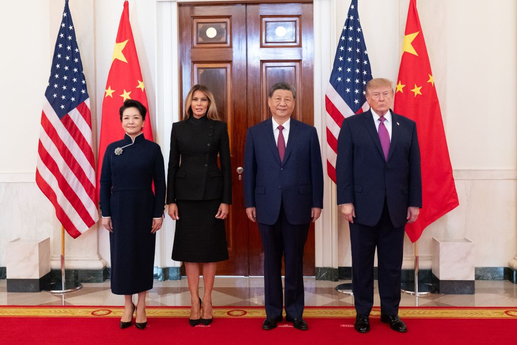 Chinese President Xi Jinping and his wife Peng Liyuan pose for a group photo with U.S. President Donald Trump and his wife Melania Trump during a welcome ceremony at the White House in Washington, D.C., the United States, Sept. 24, 2026. Trump held a welcome ceremony for Xi, who is on a state visit to the United States, at the White House on Thursday. (Xinhua/Xie Huanchi)