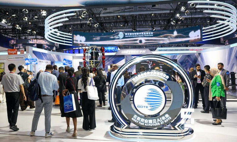 People visit the fifth Global Digital Trade Expo (GDTE) in Hangzhou, east China's Zhejiang Province, Sept. 24, 2026. (Xinhua/Jiang Han)